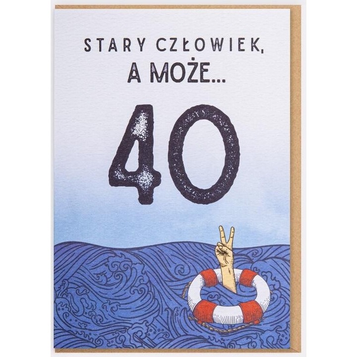 Felicitare de aniversare, Nadwyraz, Stary czlowiek, 40 ani, 178x129mm
