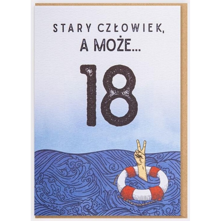 Felicitare de aniversare, Nadwyraz, Stary czlowiek, 18 ani, 140x175mm