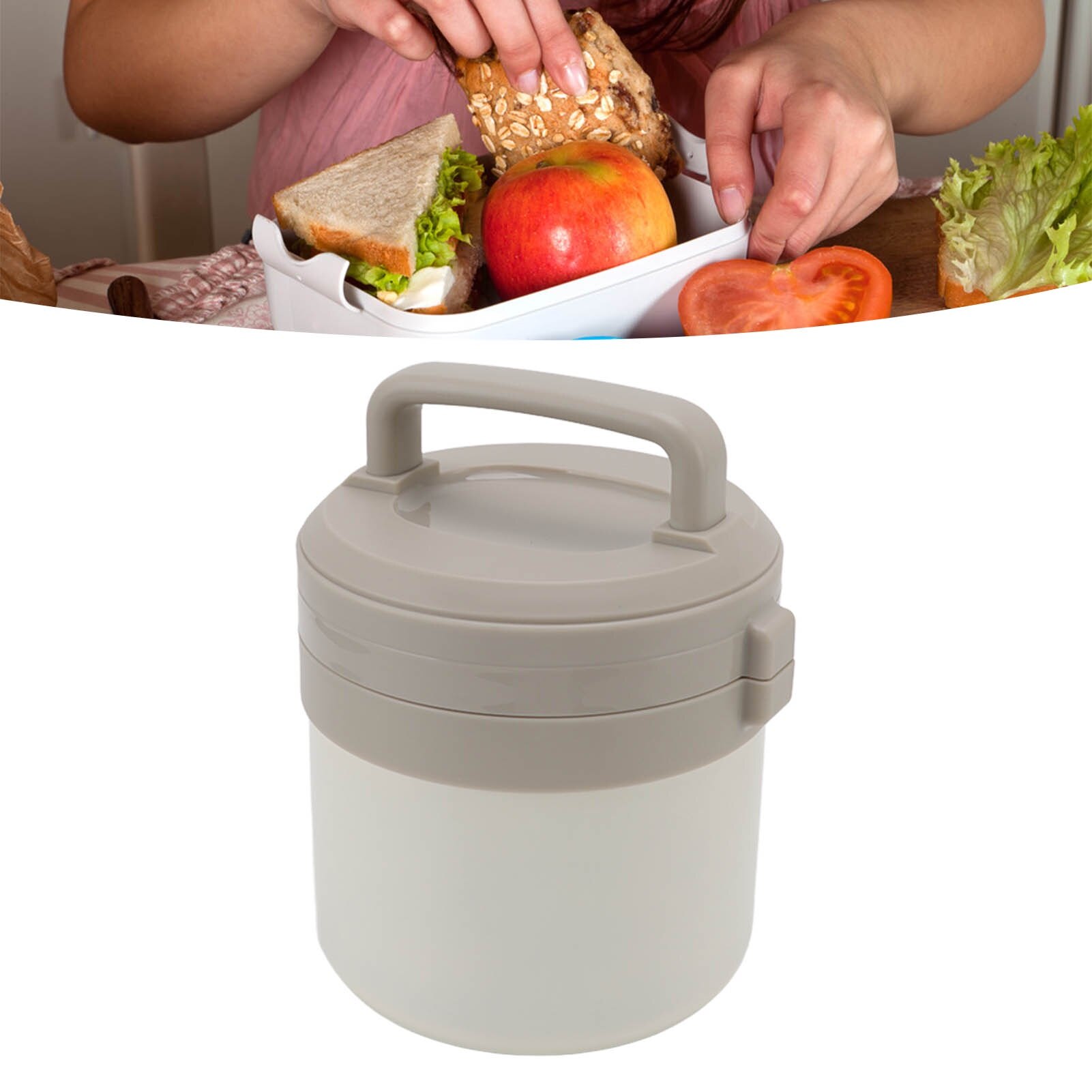 Cutie alimentara termica Jormftte, 3 straturi, 2L, inox 304, alb
