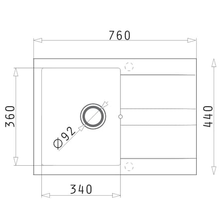 Pachet Chiuveta + Baterie bucatarie Pyramis PIATRA, 760 x 440 mm, adancime 170 mm, montare pe blat, Bej