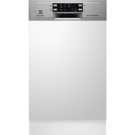 Masina de spalat vase semi-incorporabila Electrolux ESI4621LOX, 9 seturi, 6 programe, Clasa A+, Motor inverter, Display electronic, 45 cm, Inox