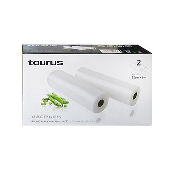 Set Role pungi Taurus 22 X 6 Vacpack pentru aparat vacuumat, 2 buc, pungi gofrate, termorezistente, 22 cm x 6m Set Role pungi Taurus 22 X 6 Vacpack pentru aparat vacuumat, 2 buc, pungi gofrate, termorezistente, 22 cm x 6m