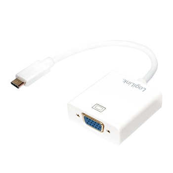 Cablu adaptor USB 3.1 C (T) la VGA (M), 14cm, LOGILINK UA0237 Cablu adaptor USB 3.1 C (T) la VGA (M), 14cm, LOGILINK UA0237