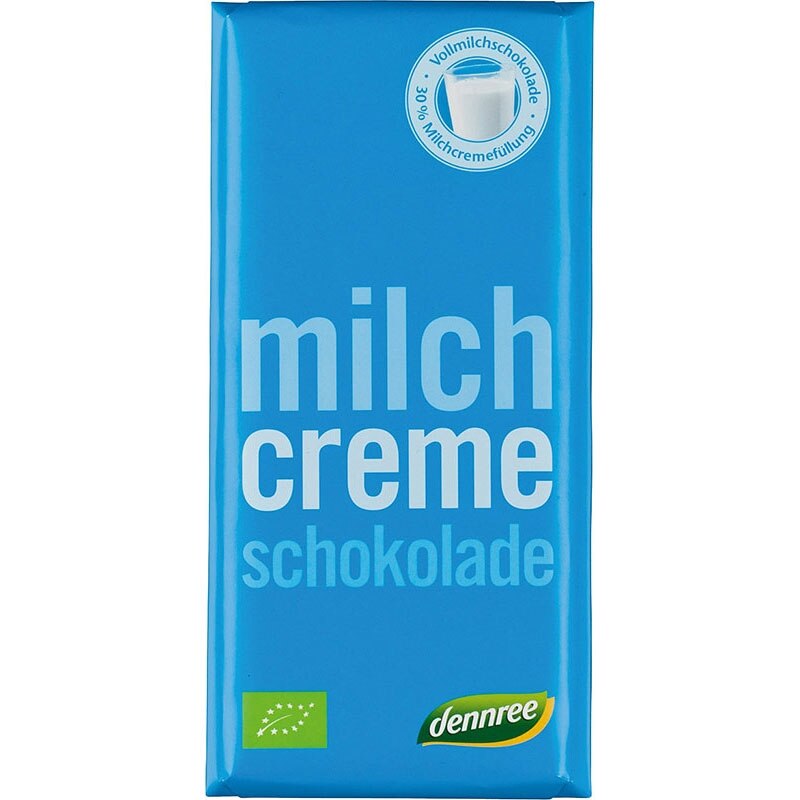 Ciocolata cu lapte si crema de lapte ECO 100 g - Dennree