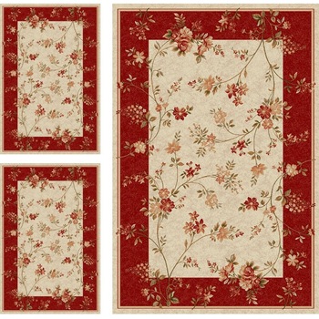 Set 3 Covoare Lotos 551-120, Crem / Rosu: 2 buc. 60x110 cm, 1 buc. 160x230 cm. Crem/Rosu 60 x 110 Set 3 Covoare Lotos 551-120, Crem / Rosu: 2 buc. 60x110 cm, 1 buc. 160x230 cm. Crem/Rosu 60 x 110