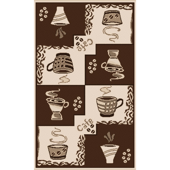 Covor pentru bucatarie, Natura 950-91, Bej/Maro, 80x150 cm, 1500 gr/mp