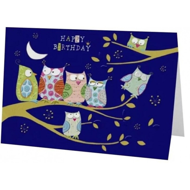 Karnet B6 cu coperta Urodziny Sowy na drzewie, Turnowsky, 175x125mm