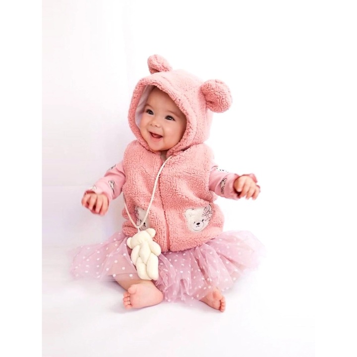 Бебешка рокля от 3 части РОЗОВА