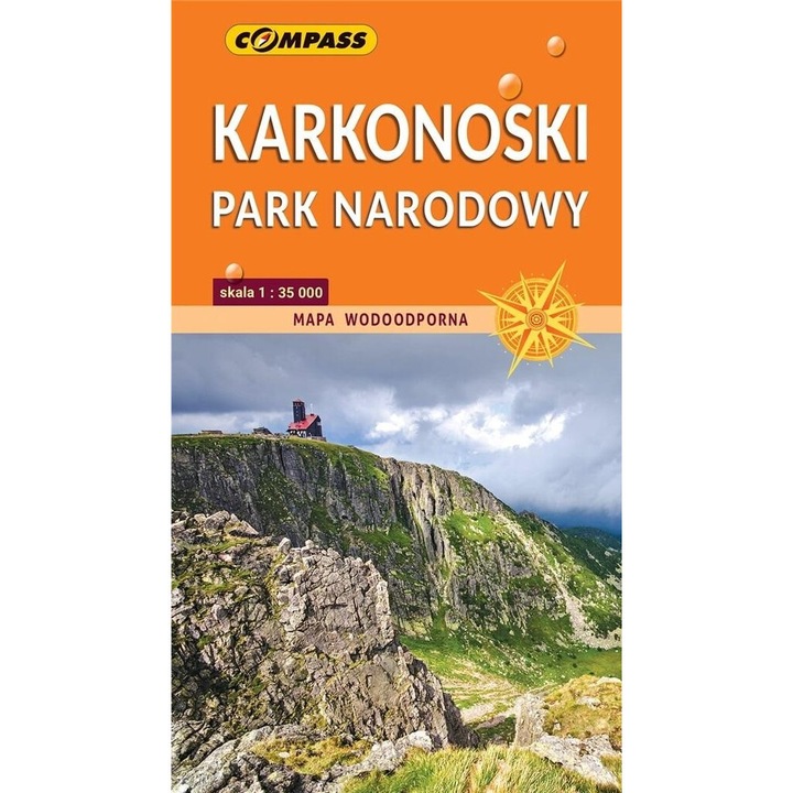 Harta turistica laminata Karkonoski Park Narodowy, COMPASS, format B3, 1:35 000, 2 pagini, 2022