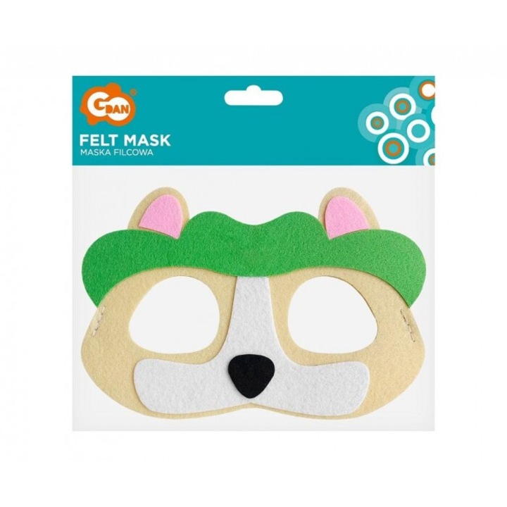 Masca copii, Godan, panza, 18x12cm, multicolor, model caine