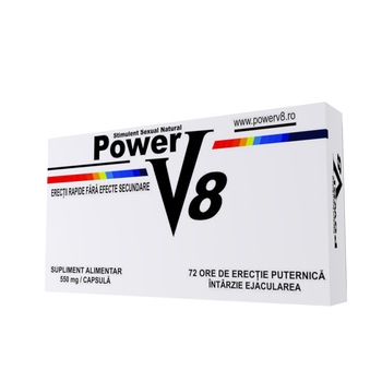 Power V8, Pastile Pentru Potenta, Ejaculare Precoce si Erectie, Produs 100% Natural, 8 Capsule Power V8, Pastile Pentru Potenta, Ejaculare Precoce si Erectie, Produs 100% Natural, 8 Capsule