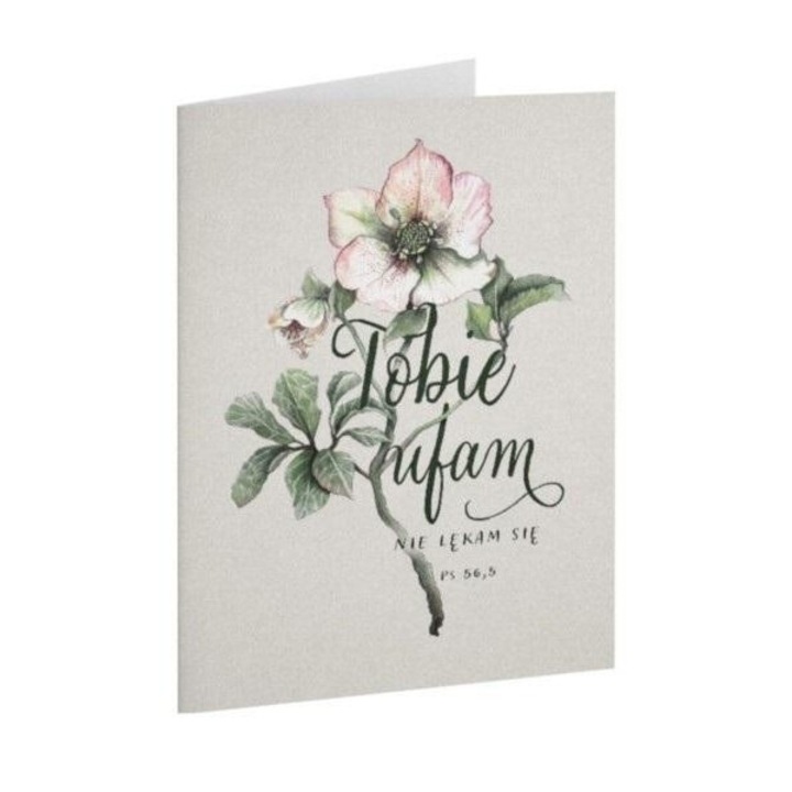 Felicitare plianta, Szaron, Tobie ufam, 116x165mm, cu text personalizabil