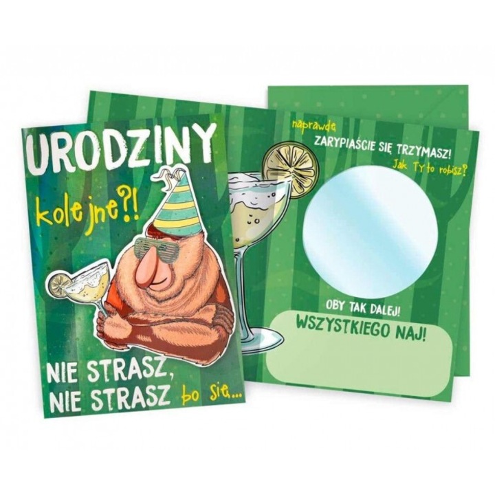 Karnet B6 Urodziny, Kukartka, colorat, 16.6x11.7cm, cu envelopa