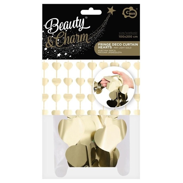 Перде Godan, сребристо матирано сърце, 100x200см