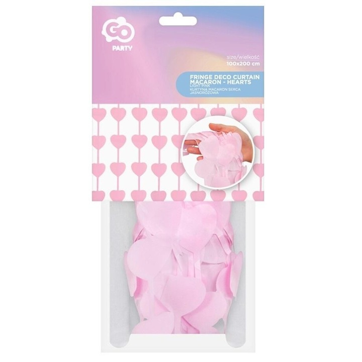 Светло розово перде сърце, Godan, 100x200см