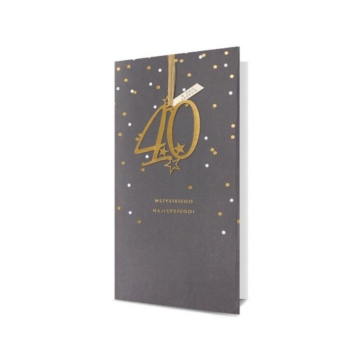 Karnet KL Urodziny 40, Pan Dragon, 126x238mm, folie, 2022