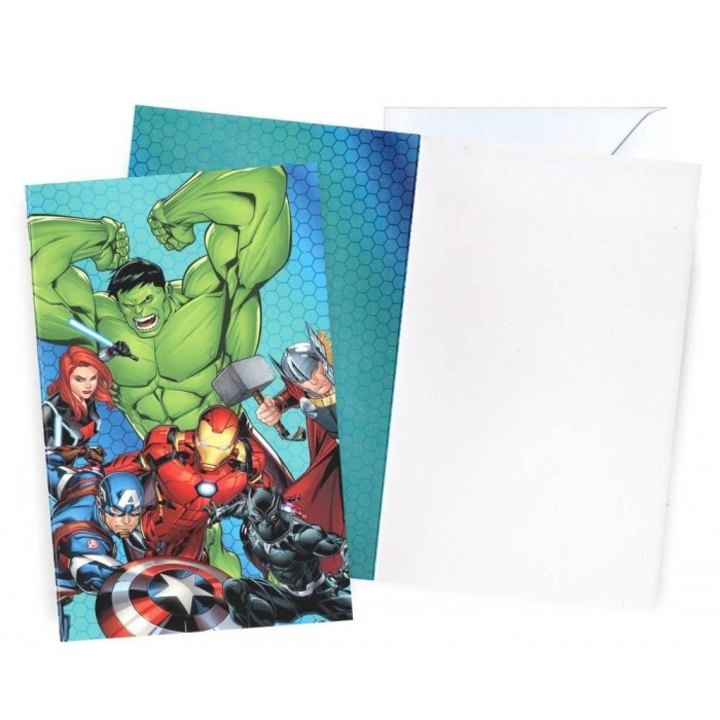 Karnet Avengers, Kukartka, 11.6x18cm, set cu envelopa alba