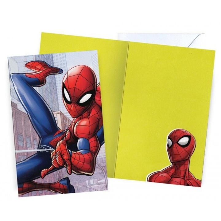 Felicitare model Spider-Man, Kukartka, 11.6x18cm, set cu plic alb
