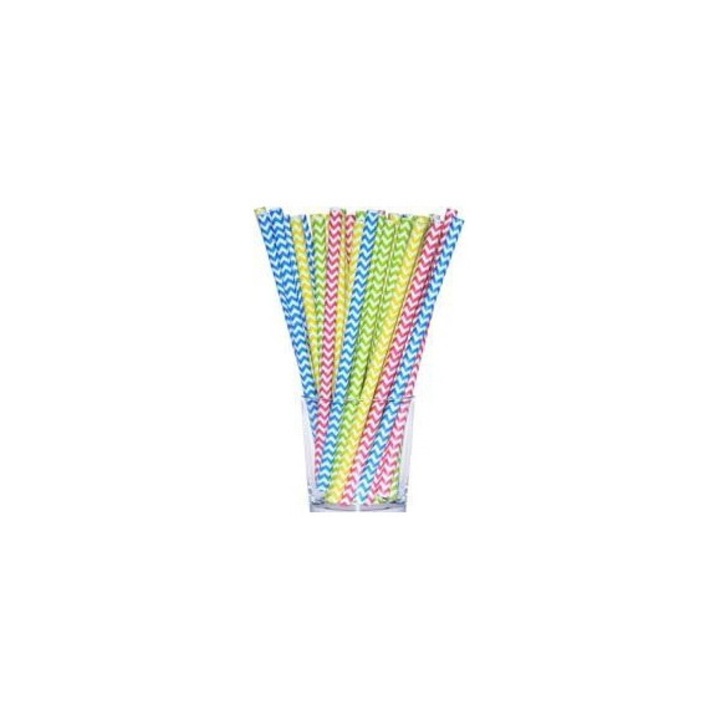 Хартиени сламки за шейкове, Arpex, 8 мм, жълти, комплект от 10 бр.