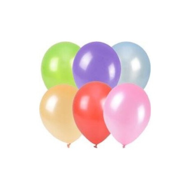 Metalizált lufik 25cm, 6 darabos szett, Arpex, többszínű