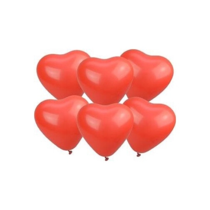 Балони във формата на сърце, Arpex, комплект 100 броя, 28 см, червени