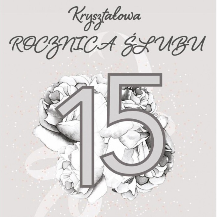 Karnet Swarovski CL4405 Rocznica Slubu 15, 161x161mm, fara text, cu cristale, Clear Creations