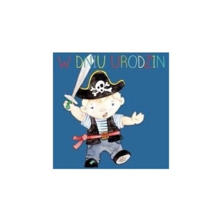 Karnet kwadrat Urodziny Pirat, Clear Creations, editie in poloneza