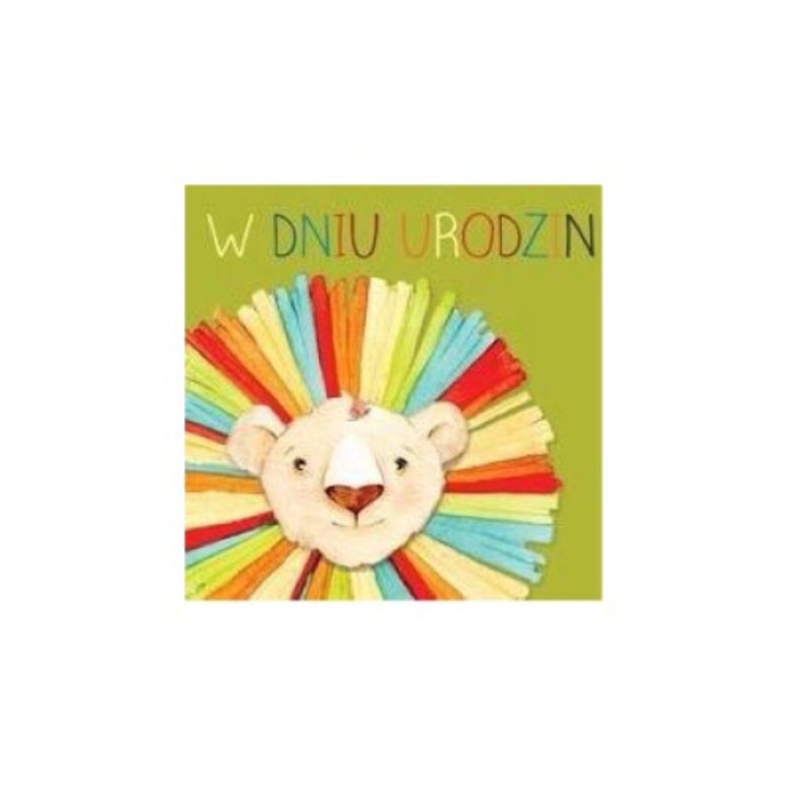 Karnet patrat Urodziny Lew, Clear Creations, 158x161mm, fara text, folie