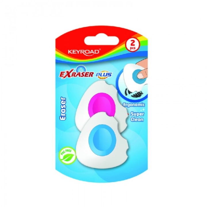 Radír, Keyroad, 2 db-os készlet, 85x145x24mm