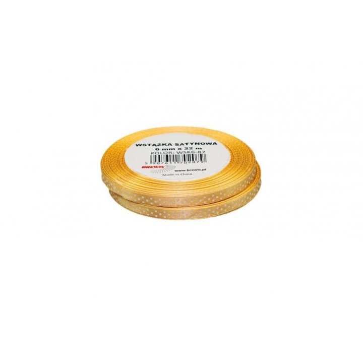 Fasie satinat cu buline bej 6mmx22m set 2 bucati