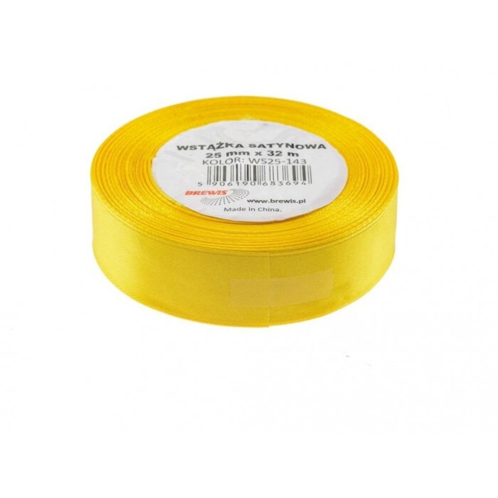 Fasie satinata galbena 25mmx32m set, BREWIS