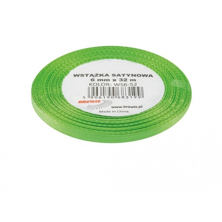 Fasie satinata verde deschis 6mmx32m set, BREWIS