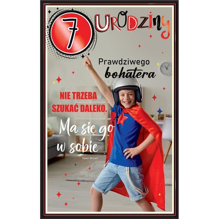 Felicitare Urodziny 7 baietel, AbCard, 140x215mm, coperta folie, 2023