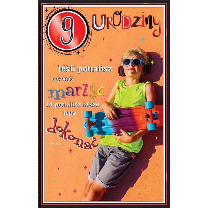 Felicitare Urodziny 9 Chlopiec, AbCard, set cu plic, 20,5x13cm, 2023