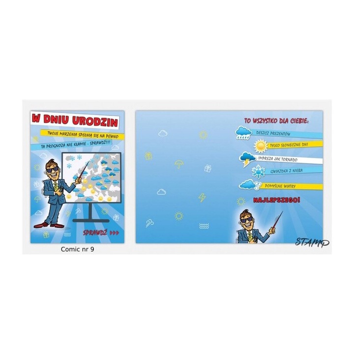Karnet Comic B6, STAMP, model nr 09, Urodziny, 186x130mm, set cu coperta
