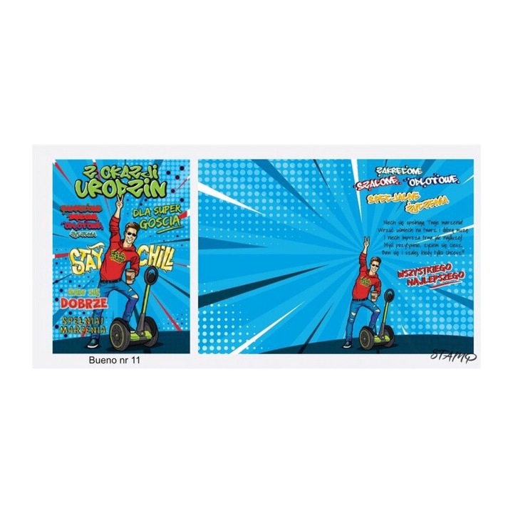 Karnet Bueno B6, STAMP, felicitare de urodziny, 178x132mm, coperta inclusa