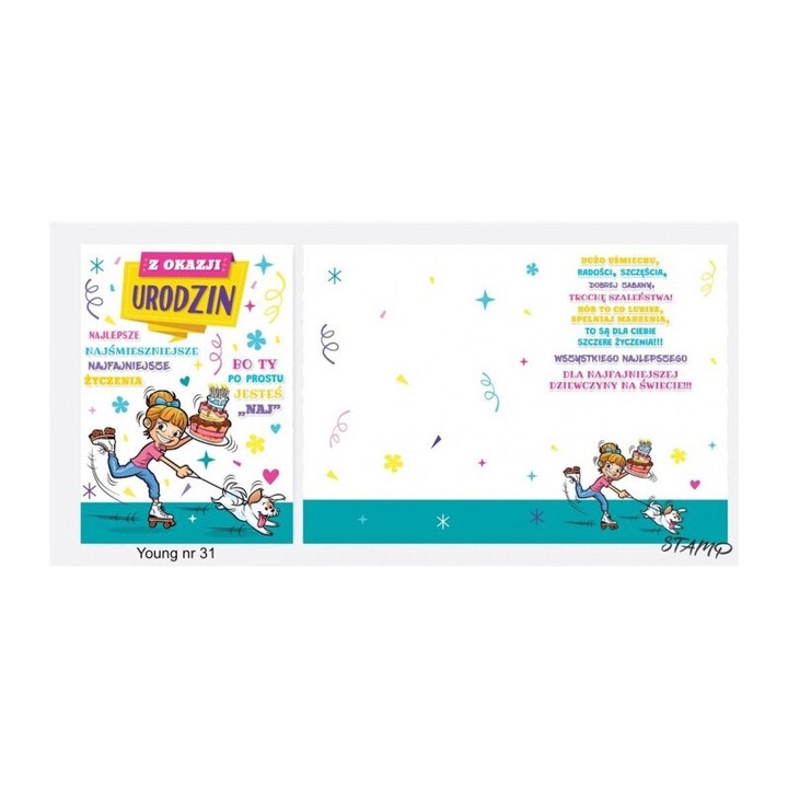 Karnet Young B6, STAMP, felicitare de urodziny, 185x127mm, cu coperta