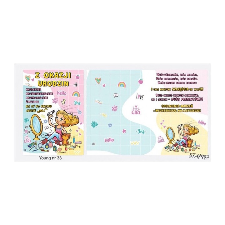 Karnet Young B6, set cu coperta, Urodziny, 188x127mm