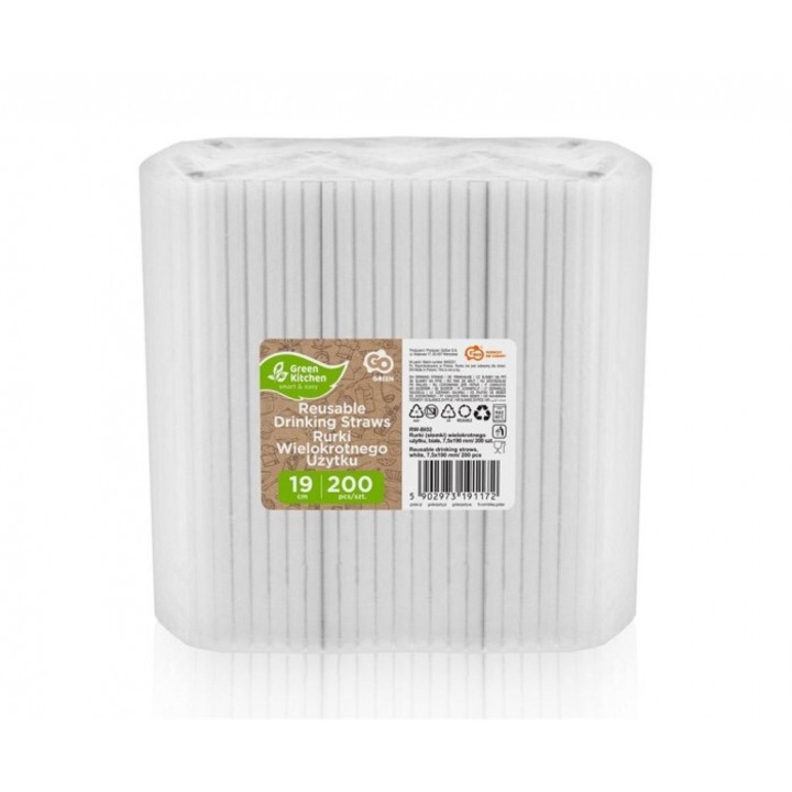 Paie reutilizabile, Godan, albe, 19x0,75cm, set 200 bucati