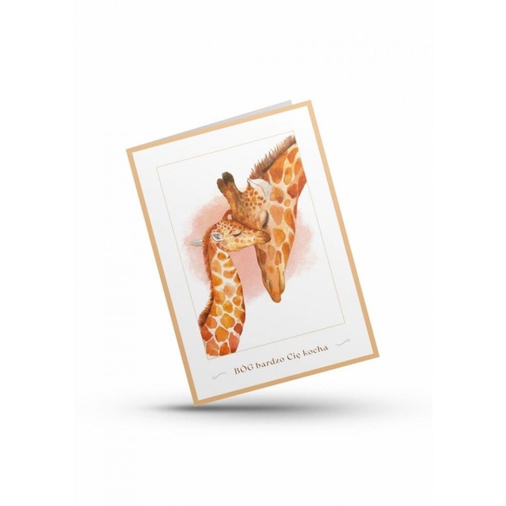 Karnet - Bog foarte mult te iubeste - girafe, Koinonia, 163x124mm, 2023