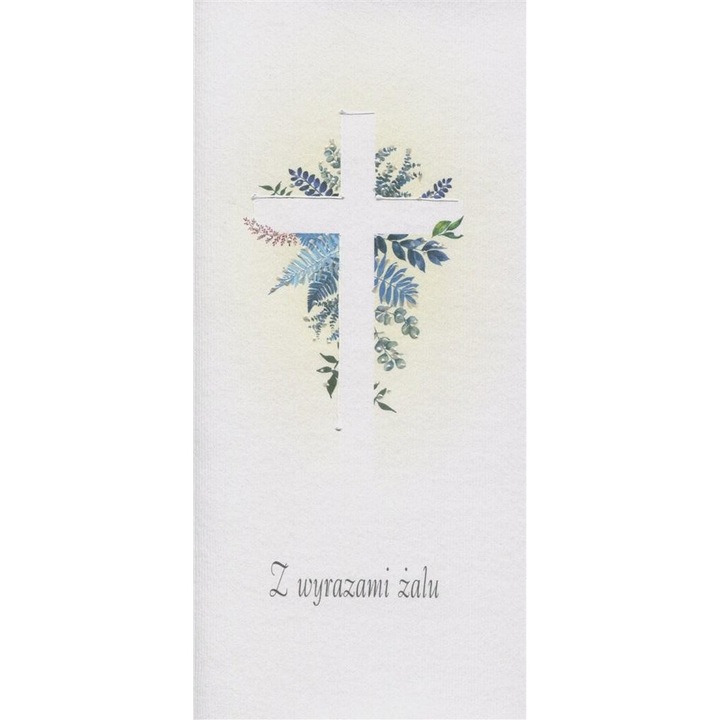 Karnet condoleante DL KON02, MAK, 224x116mm, cu cruce, set cu envelopa si incadrare