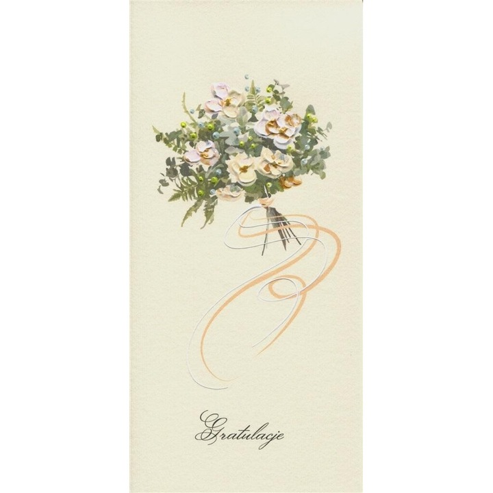 Karnet Gratulacje DL G05 - Bukiet, MAK, 115x227mm, cu folia, set cu envelopa