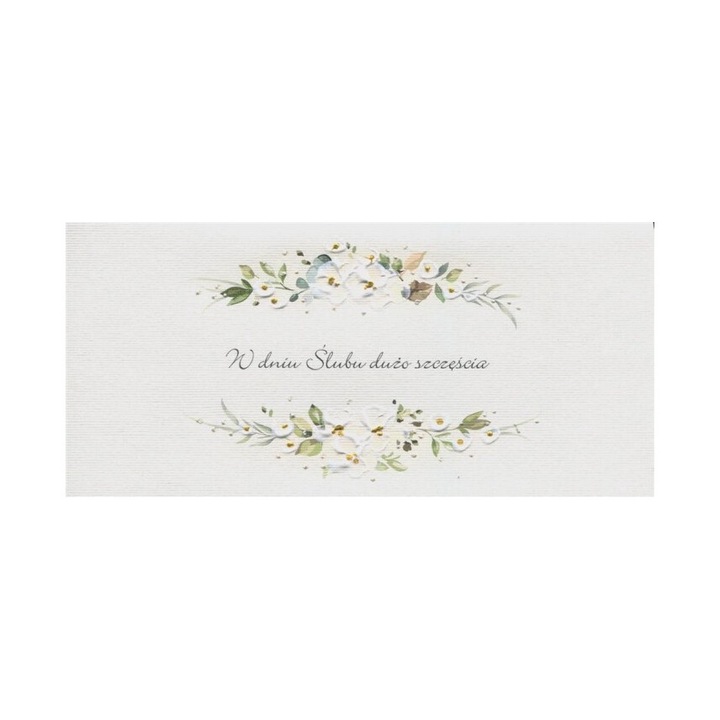 Karnet de nunta DL S58, MAK, flori, 115x224mm, cu envelopa si mesaj