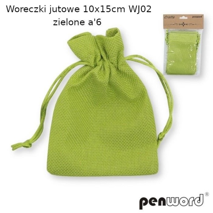Set 6 Woreczki Jutowe Verzi 10x15cm Penword