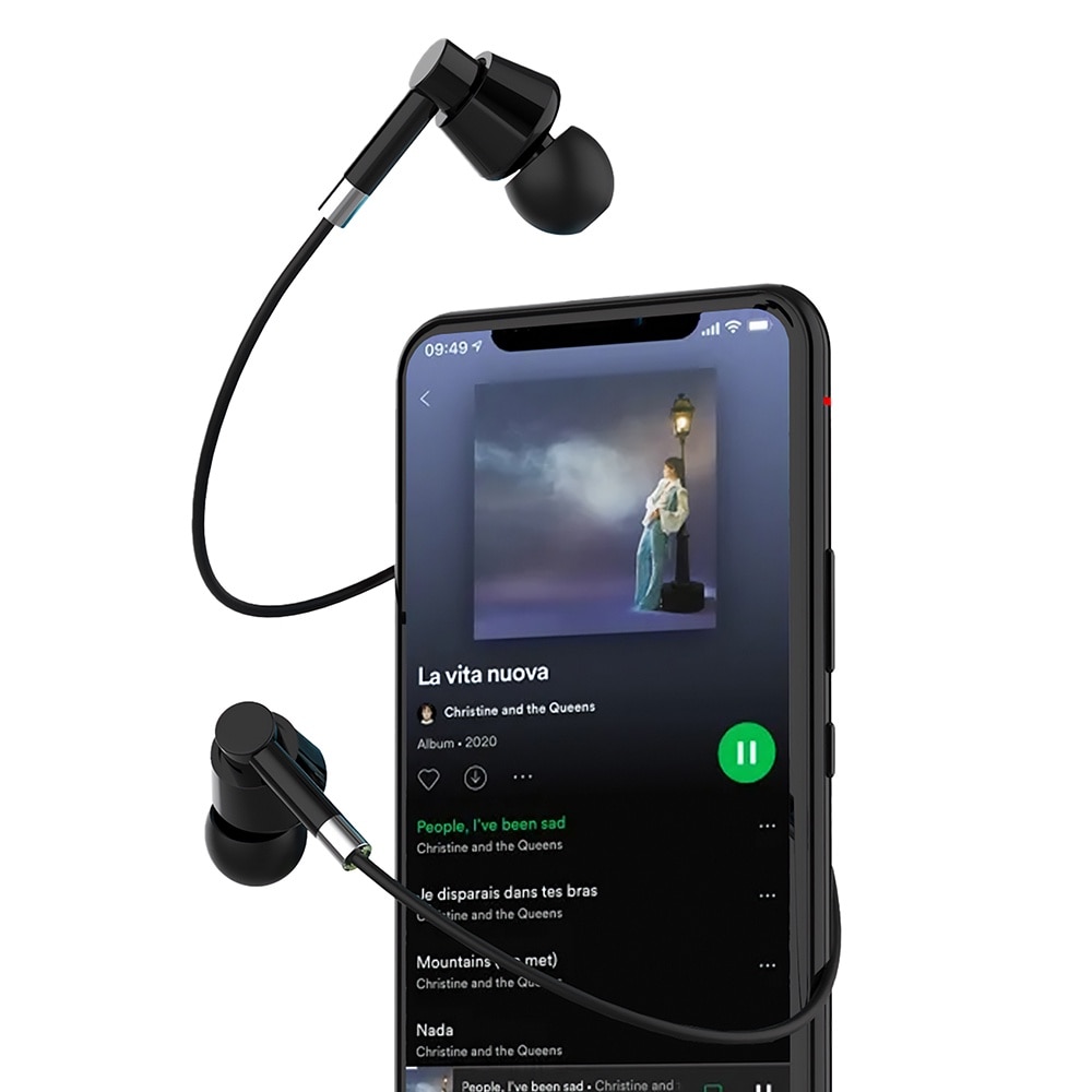 Casti cu fir, Media-Tech, USB-C, Cu microfon, Negru