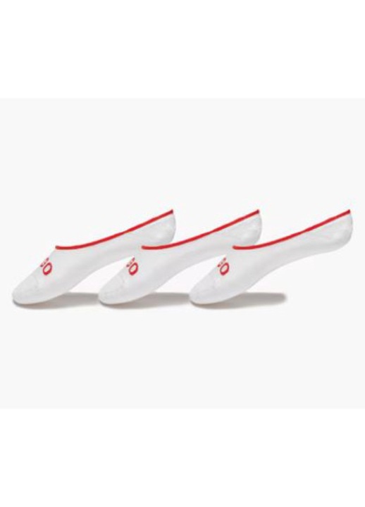 HUGO, Изрязани чорапи с лого - 3 чифта, Бял