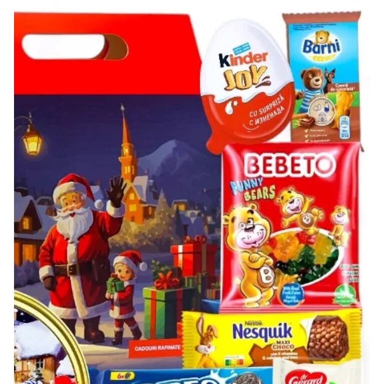 Cos Cadou Craciun Copii, CADOURI RAFINATE, Kinder Joy, cu Ou Kinder ...