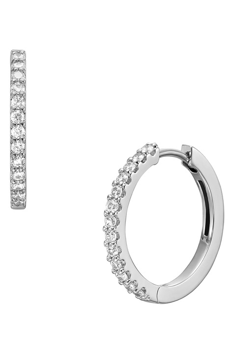 Fossil, Cercei rotunzi cu cristale de sticla, Argintiu