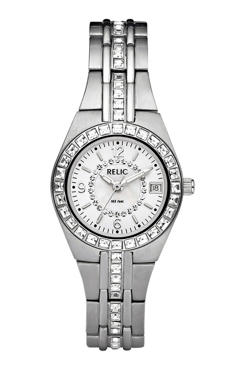 Relic by Fossil, Часовник от неръждаема стомана с кристали, Сребрист