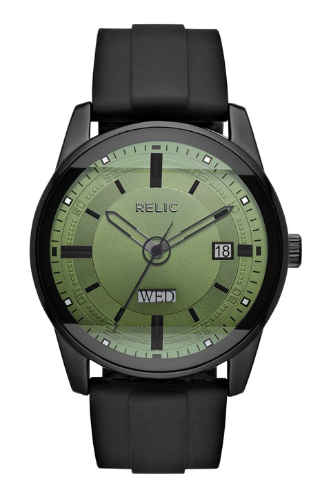 Relic by Fossil, Кварцов часовник със силиконова каишка, Camo зелен, Черен
